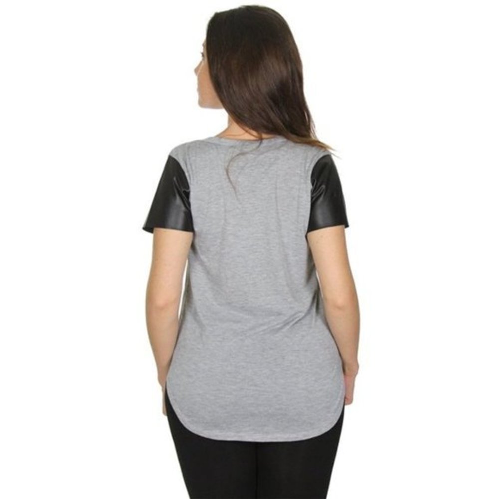 Disney Women's Juniors Bambi Such A Deer Faux Leather Sleeve Graphic T-shirt MD - Picture 3 of 4